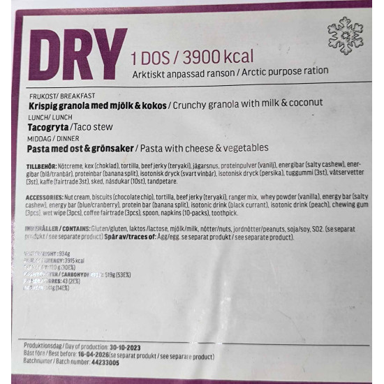 MRE Swedish 24HR Ration MRE Swedish 24HR Ration