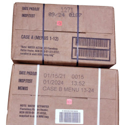 USA US MRE 2024 2 CASES OF 24 (A+B) USA Military U.S. Army Meal Ready to Eat Ration USA US MRE 2024 2 CASES OF 24 (A+B) USA Military U.S. Army Meal Ready to Eat Ration