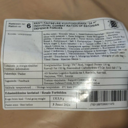 Estonian 24H MRE Menu 6